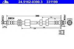 Шланг тормозной передний для FORD MONDEO IV (BA7) 1.8 TDCi 2007-2015, код двигателя FFBA, V см3 1753, кВт 74, л.с. 100, Дизель, Ate 24516203903